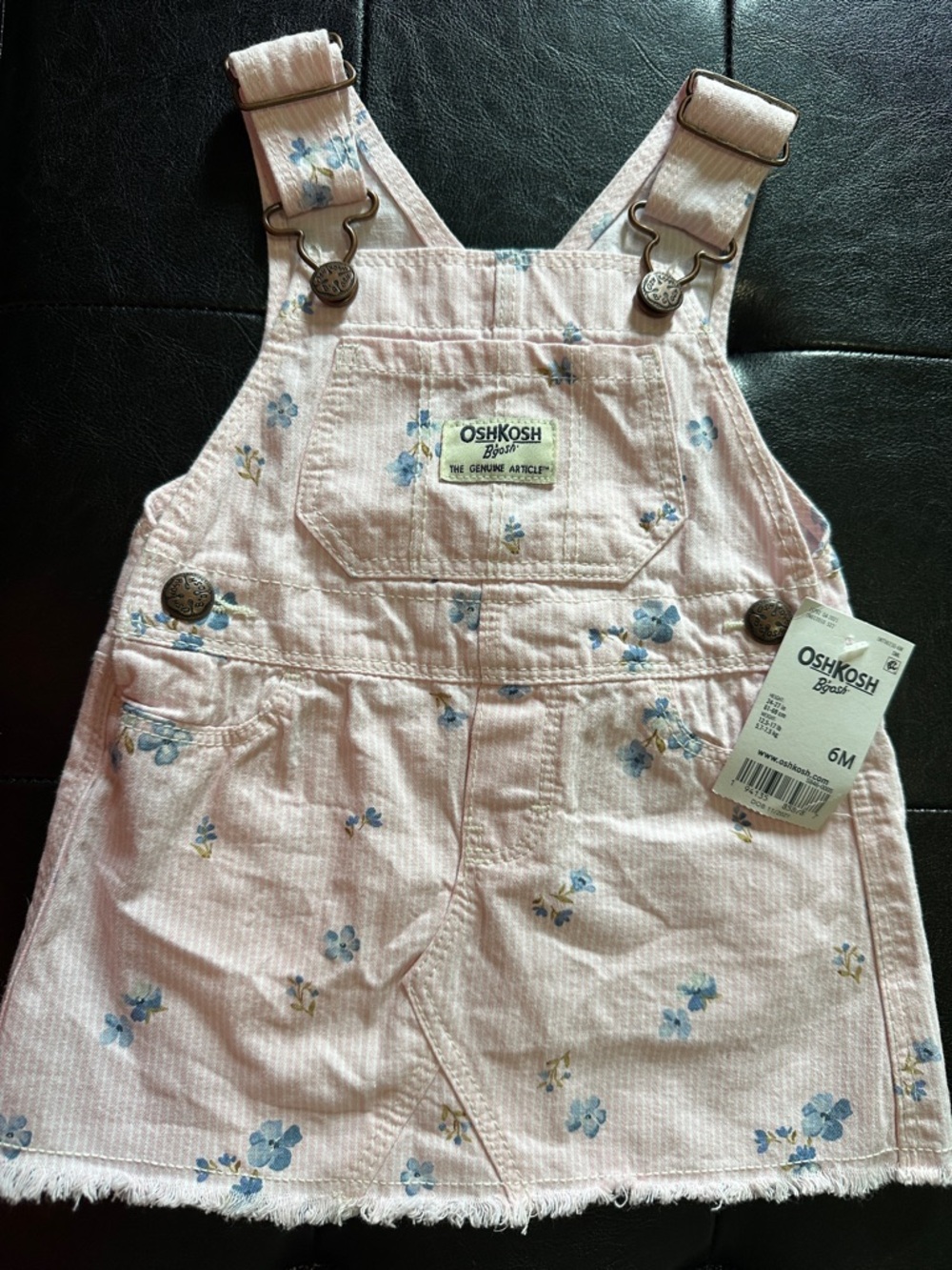 OshKosh B'gosh Pink Floral Baby Overall Dress 6 mos
